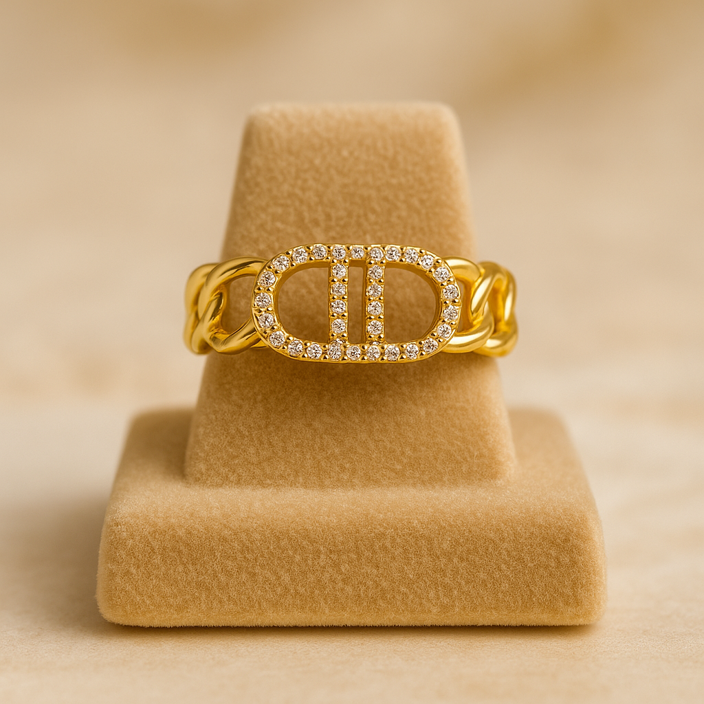 Bague Deva strass doré