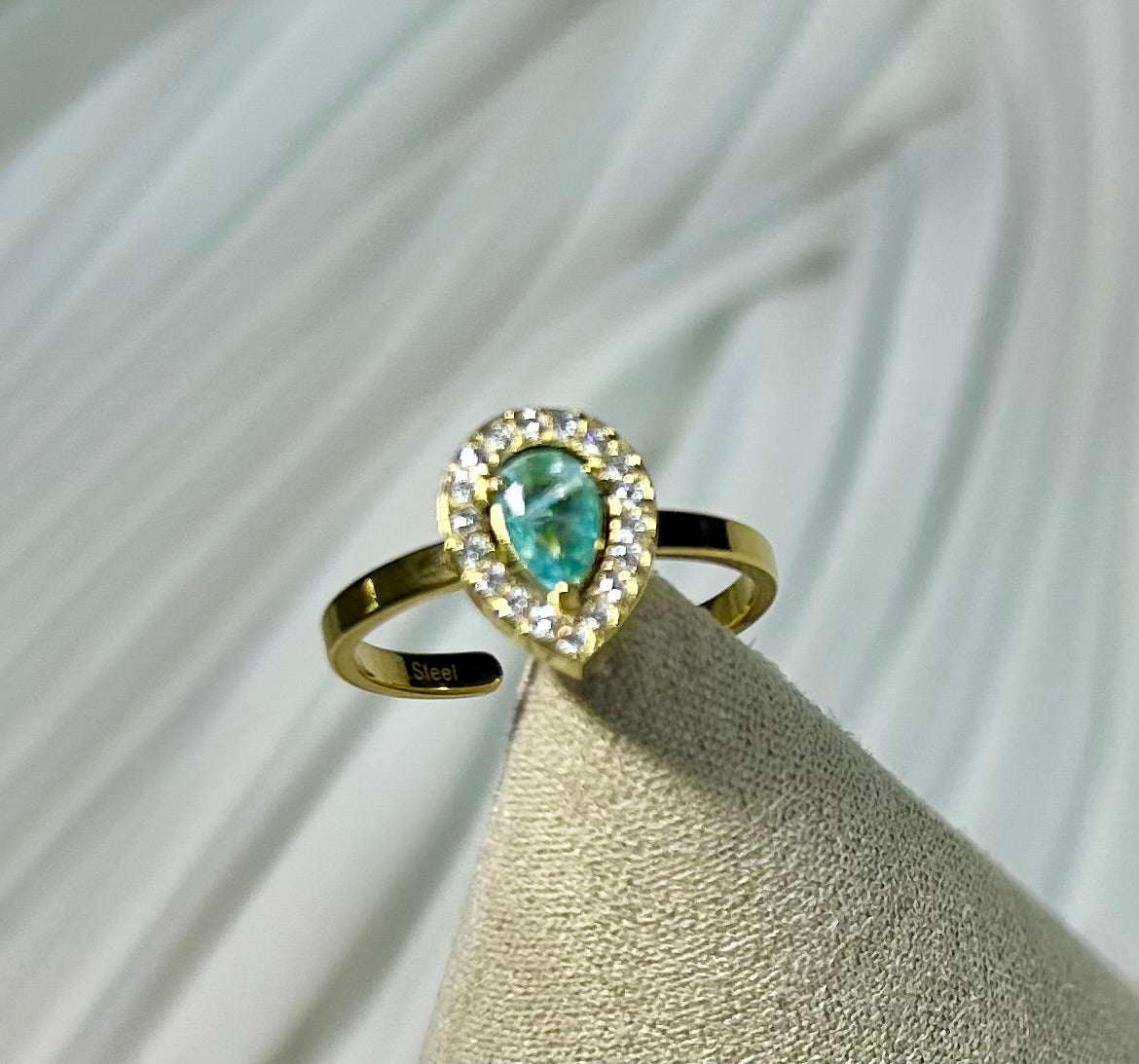 Bague éclat aigue marine