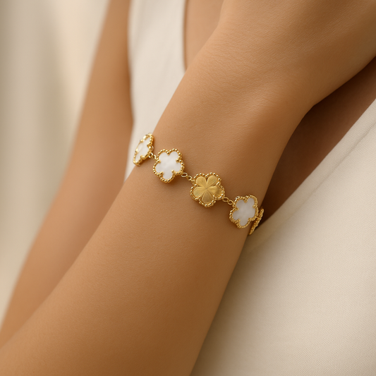 Bracelet Nina blanc~doré