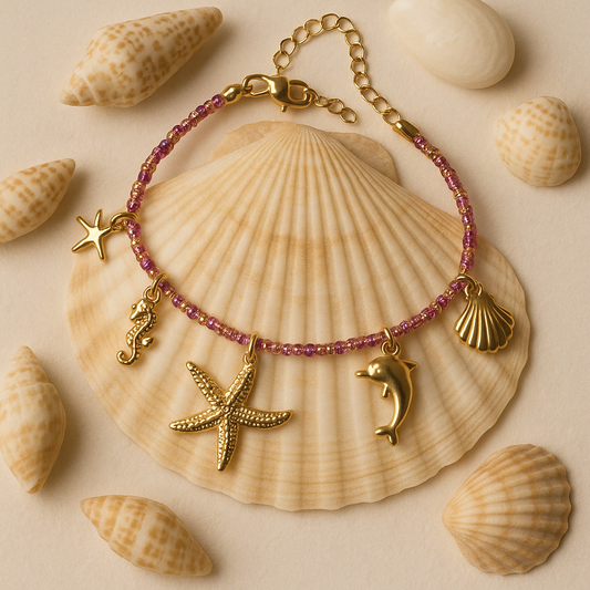 Bracelet breloques rose