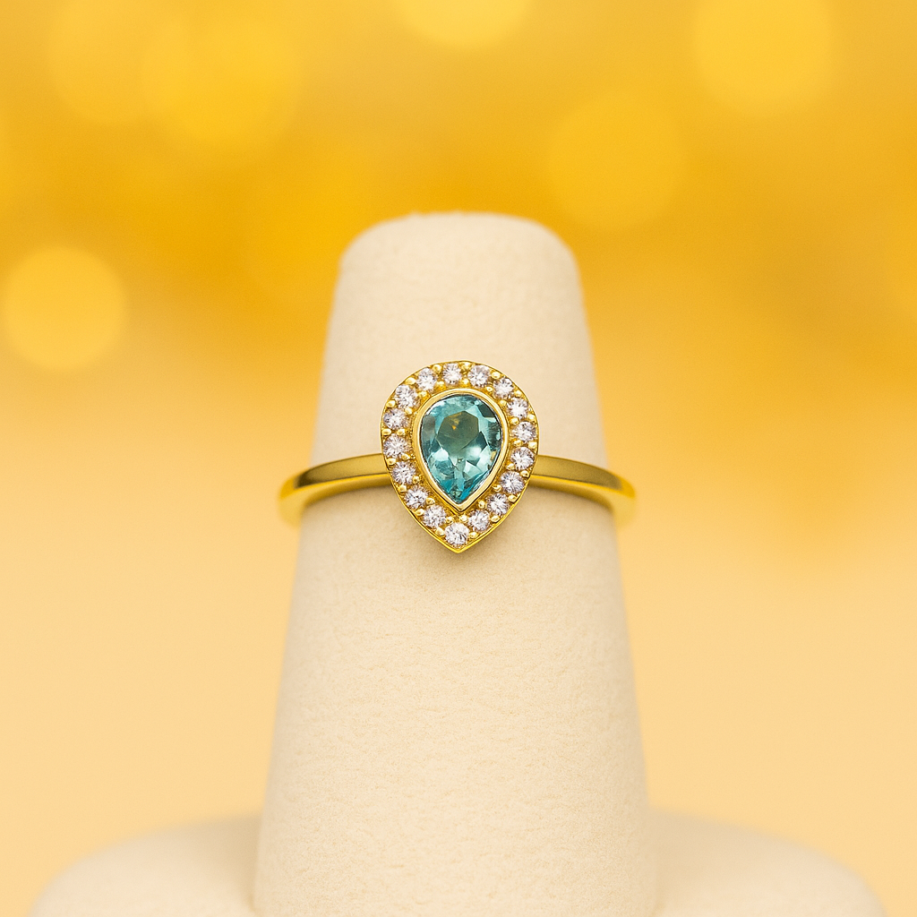 Bague éclat aigue marine