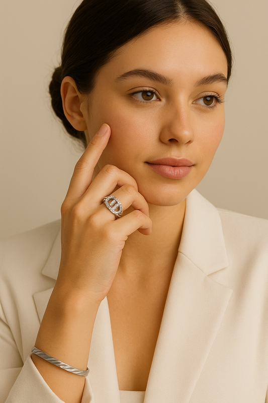 Bague Deva strass argenté