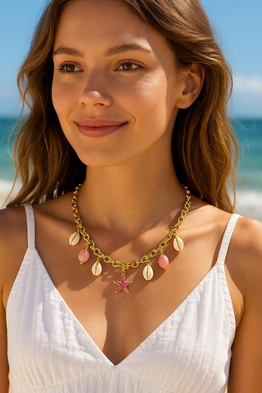 Collier Océane rose