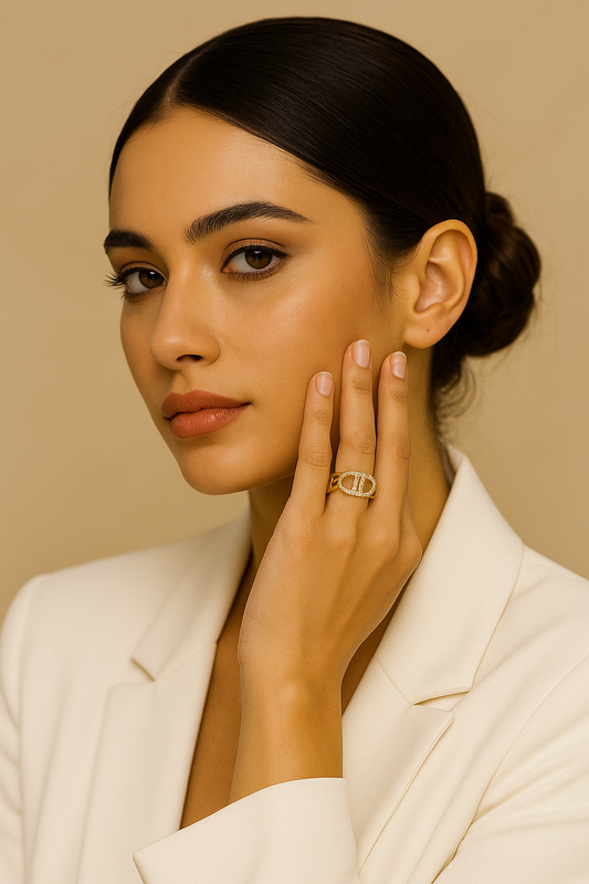 Bague Deva strass doré