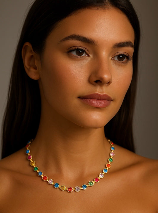Collier Élyssa  doré coloré