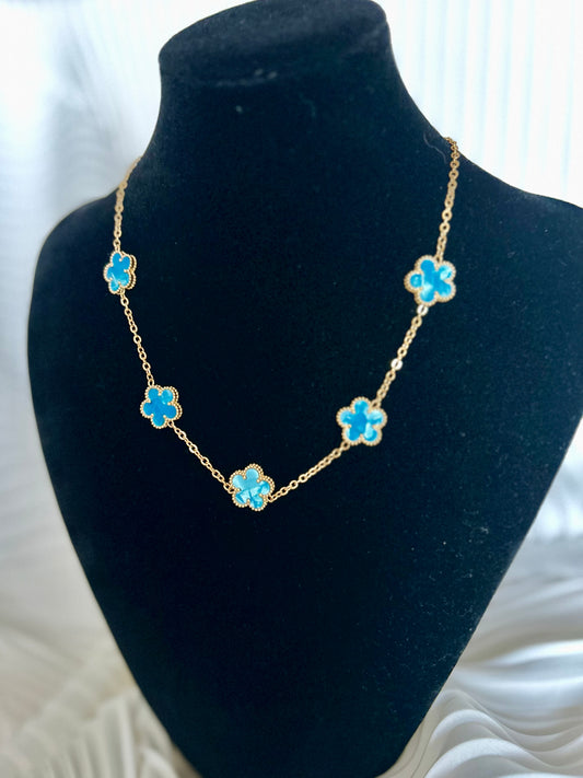 Collier Florea bleu