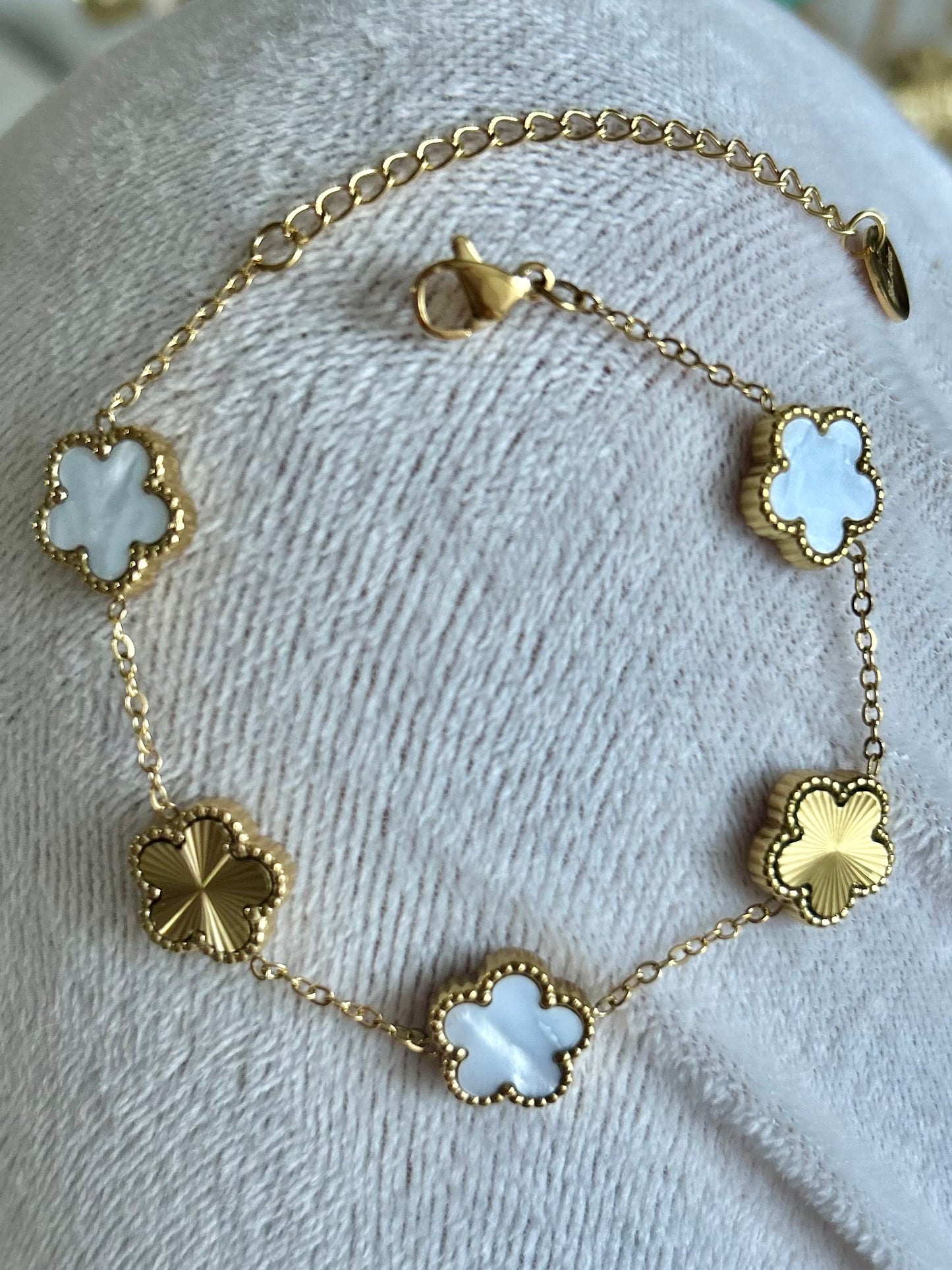 Bracelet Nina blanc~doré