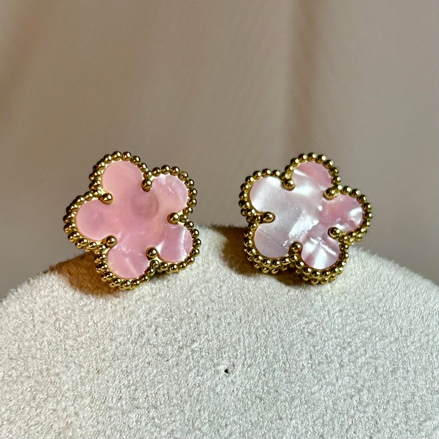 Boucles d’oreilles Trèfle rose