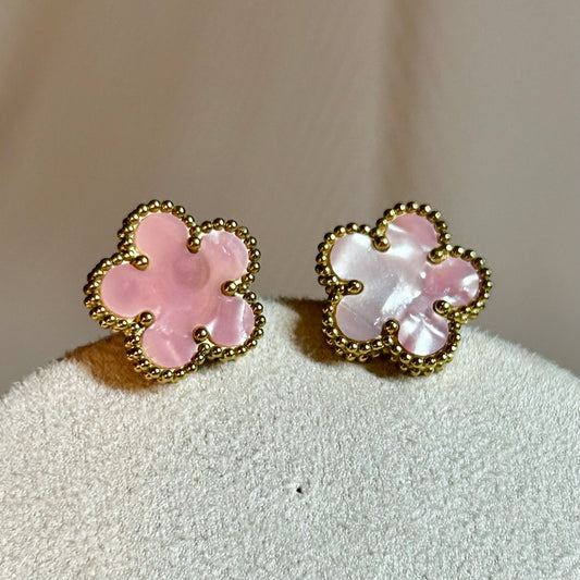 Boucles d’oreilles Trèfle rose