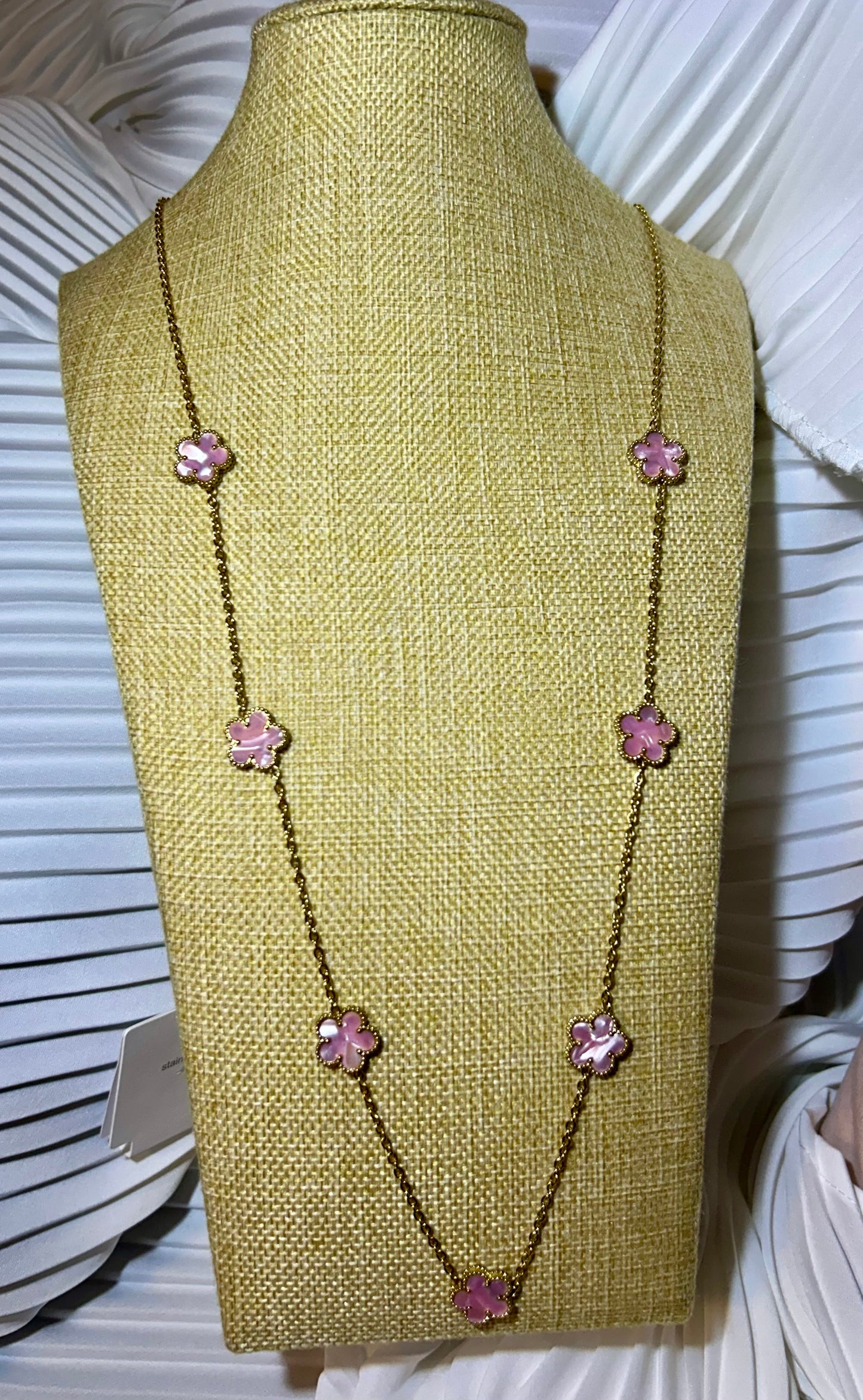 Sautoir Floréa rose